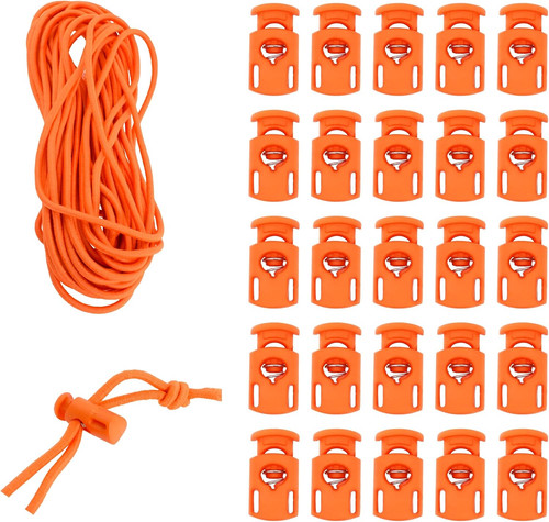 Orange shock cord locks - orange,